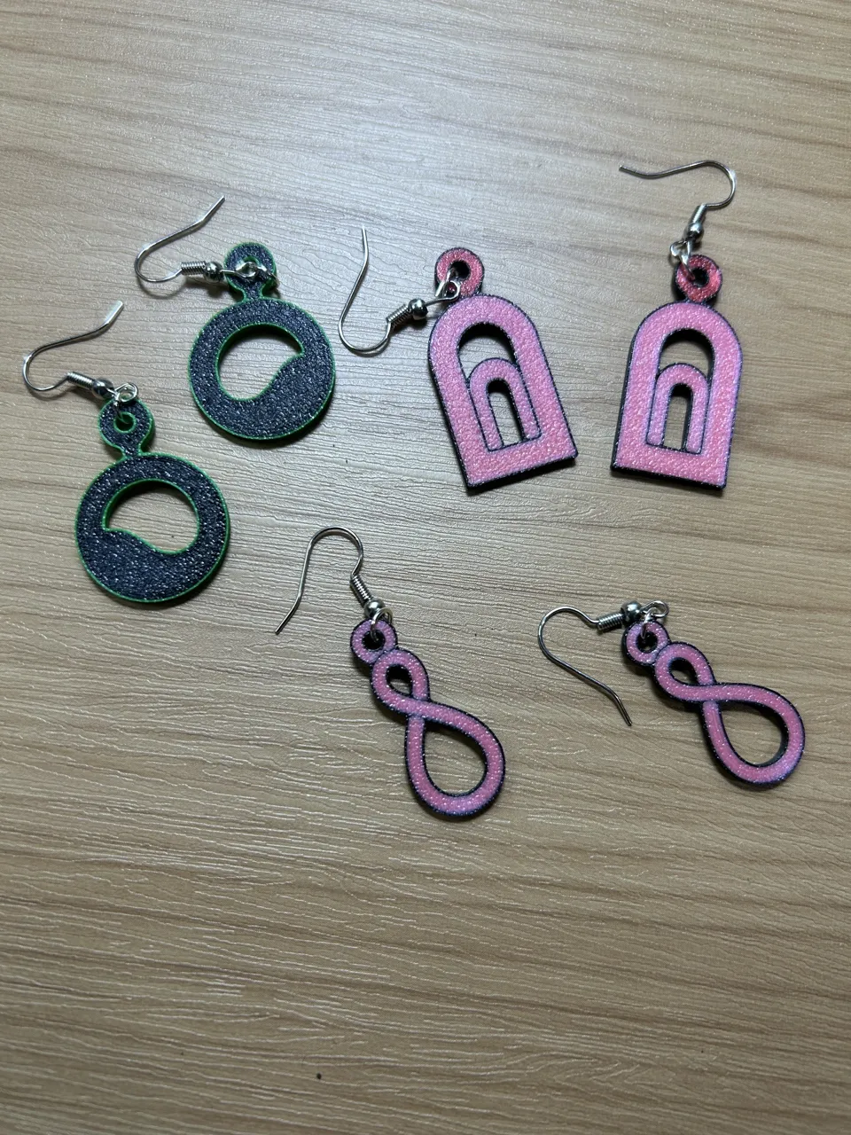 Pastel Modern 3D Printed Earrings view 2