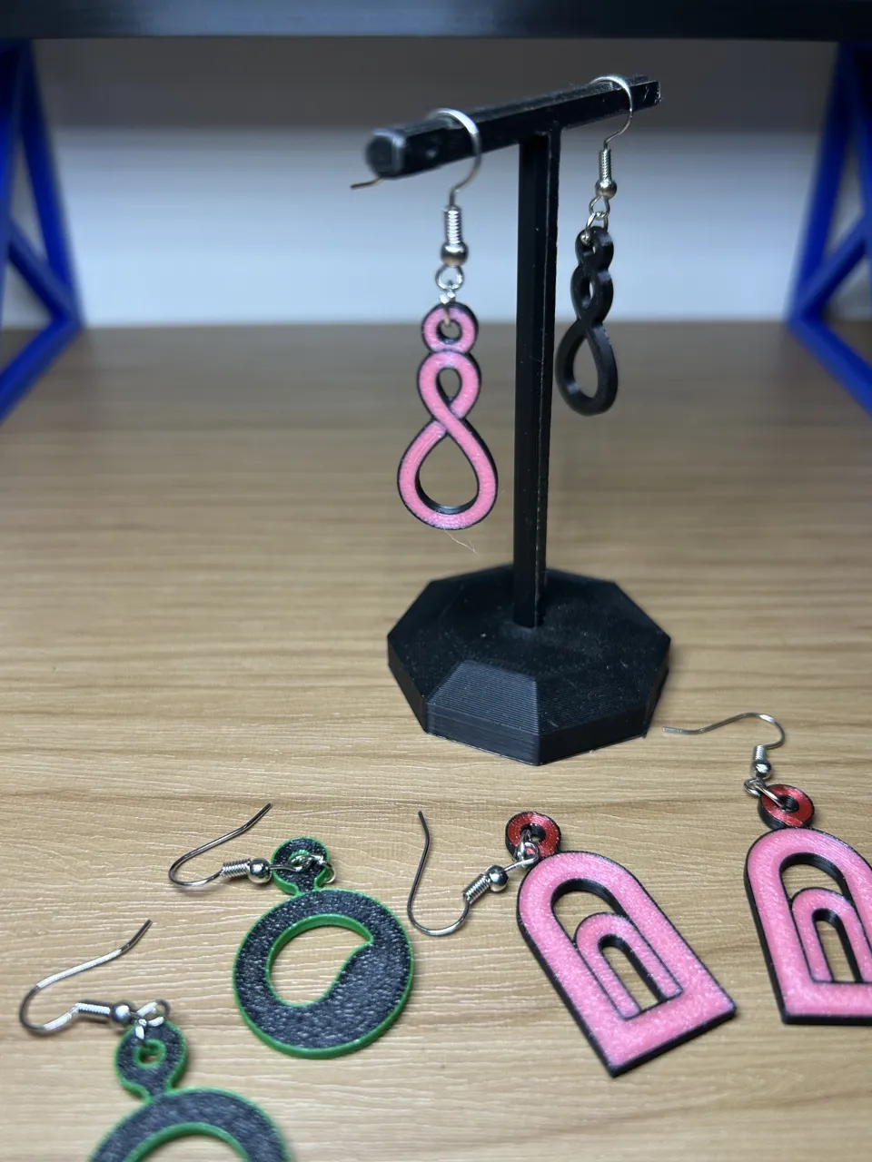Pastel Modern 3D Printed Earrings view 4