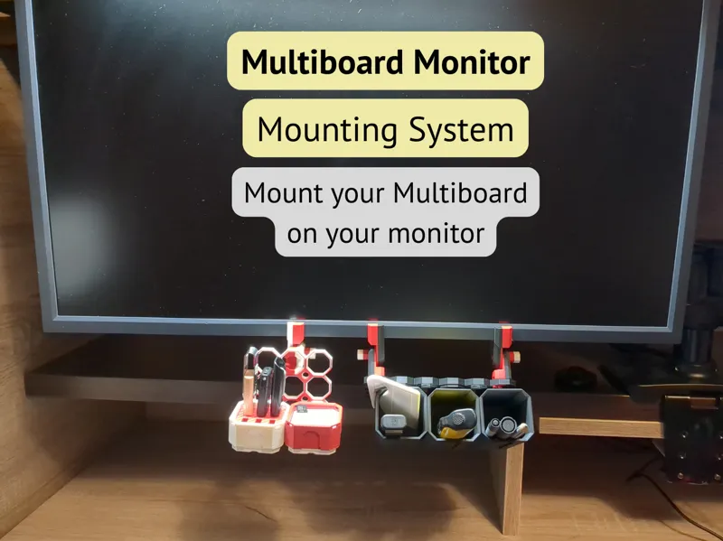 Monitor holder that holds Multiboards