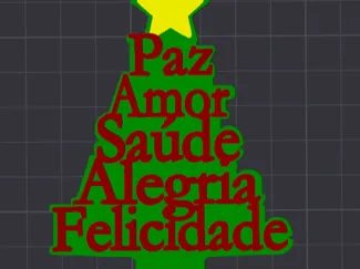 Arvore de Natal em portugues - Com base editavel
