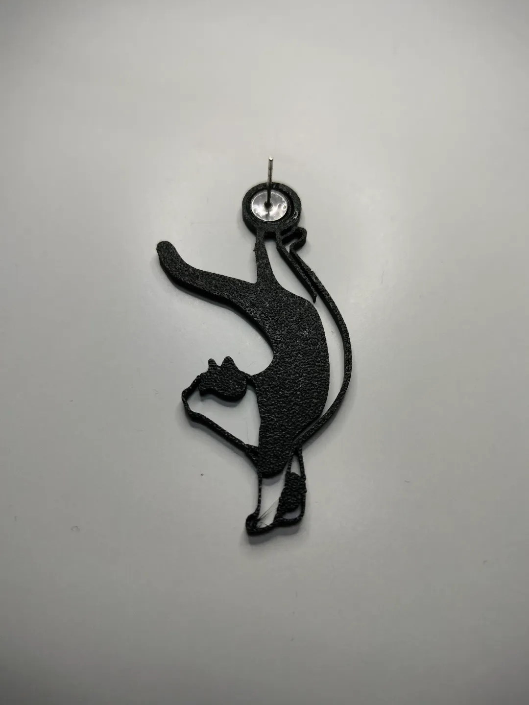 Acrobat cat with ball - stud earrings view 2
