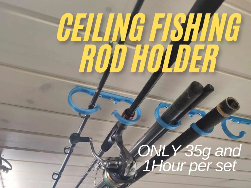 Ceiling Fishing Rod Holder V3 - Free 3D Print Model - MakerWorld