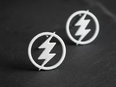 Zoé Logo Earrings (Lightning) - 3D Printed