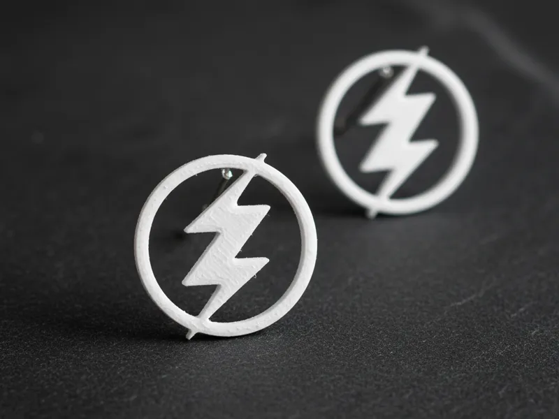 Aretes Logo Zoé (Rayo) - Impresión 3D