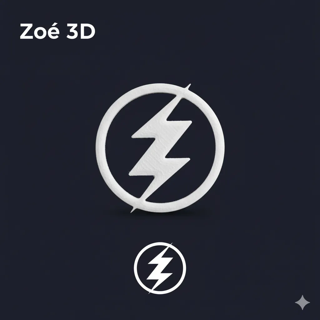 Aretes Logo Zoé (Rayo) - Impresión 3D view 4
