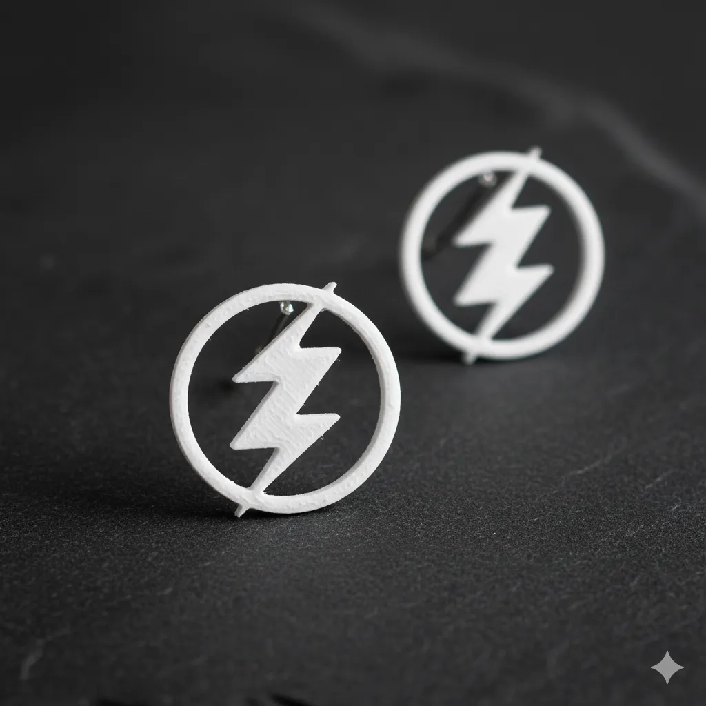 Aretes Logo Zoé (Rayo) - Impresión 3D view 3