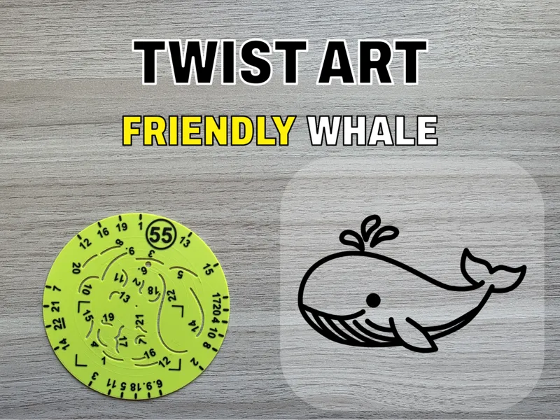 Twist Art 55 Whale - Rotary Drawing Stencil