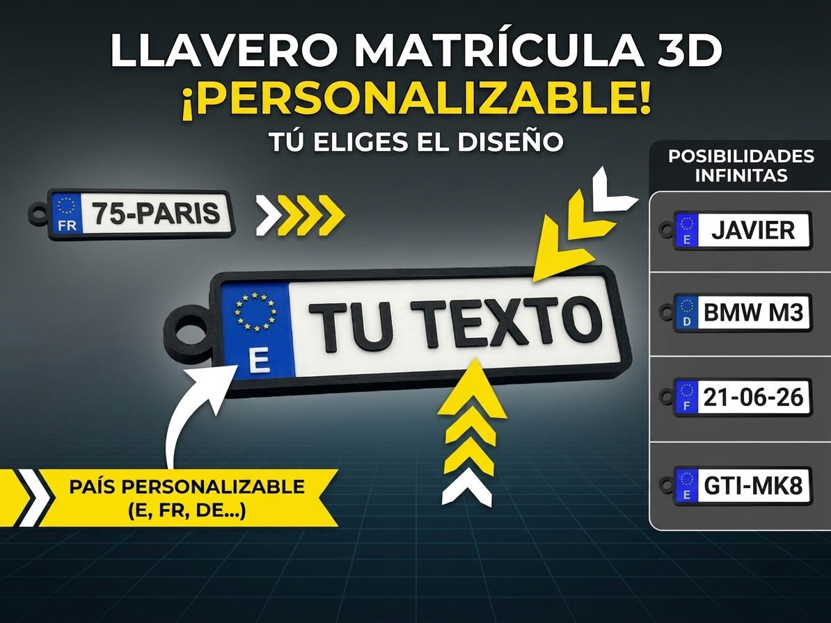 Llavero Matrícula Personalizable 