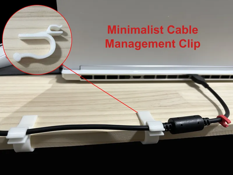 Minimalist Desk Cable Management Clip