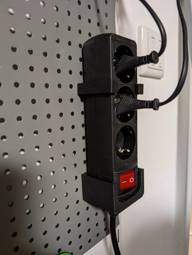 Power Outlet Strip Holder for Pegboard