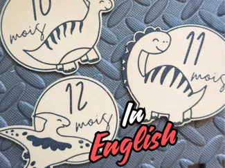 Baby Milestone dino - English