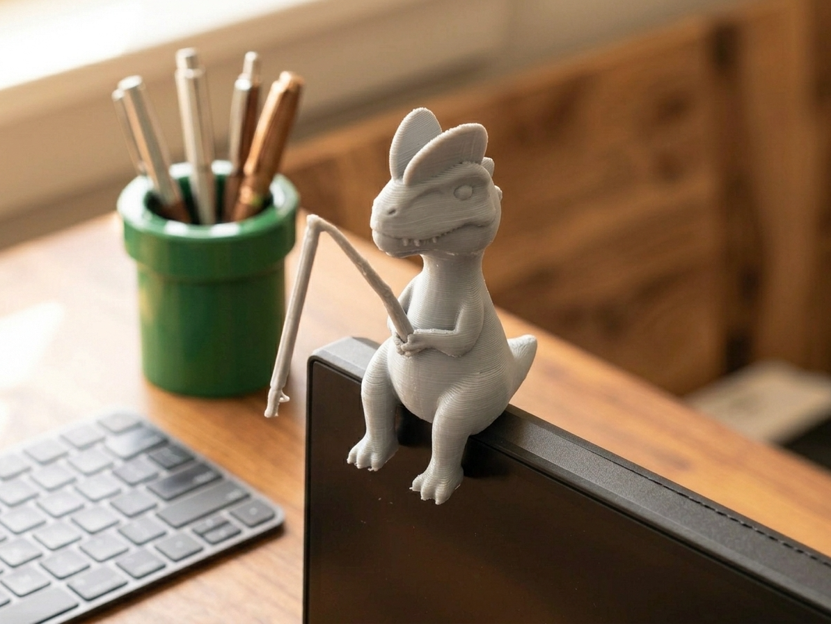 Sitting Dilophosaurus Monitor Buddy  desk decor 