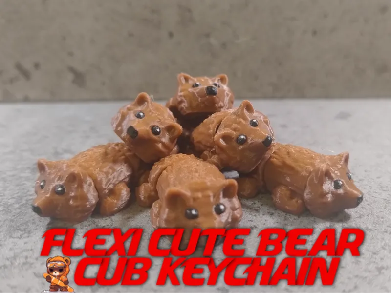 Flexi Cute Bear  cub keychain