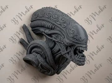 Modelo para impresión 3D: El Guardián del Abismo: Xenomorfo (Fan art) — vista de referencia 3