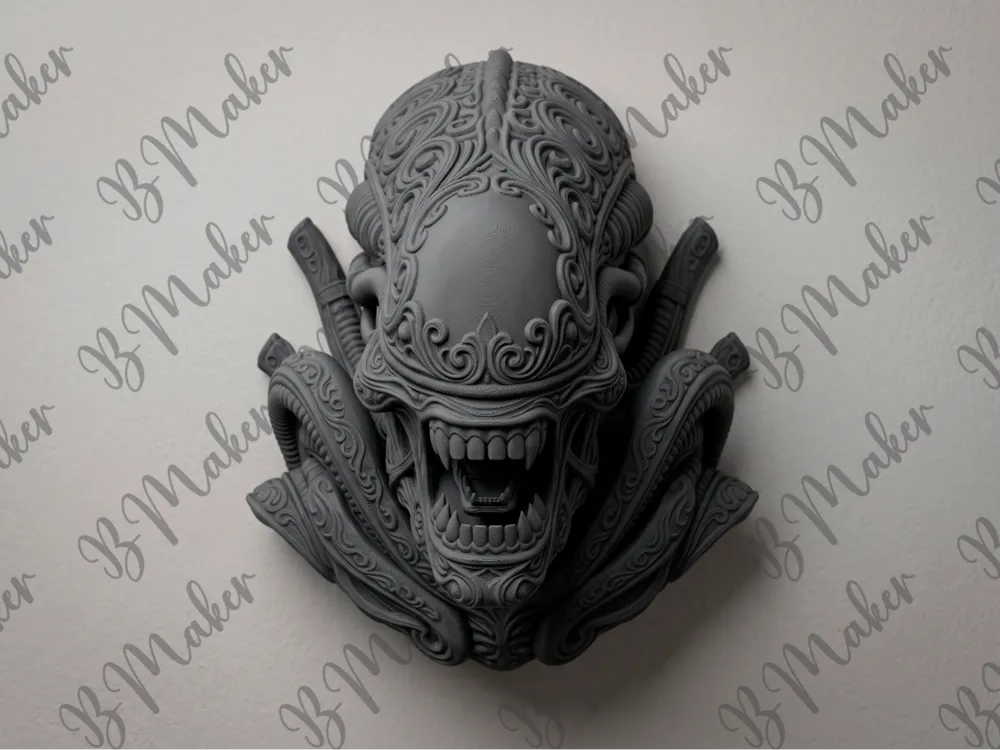 Modelo para impresión 3D: El Guardián del Abismo: Xenomorfo (Fan art). Referencia del modelo original.