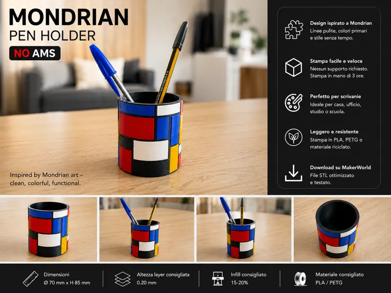 Mondrian Pen Holder