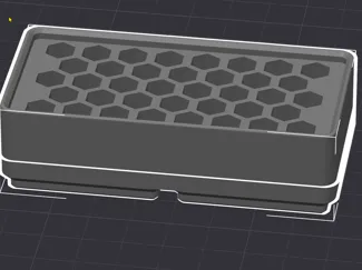 Gridfinity - 2x1 Hex Bit Holder (Shorter)