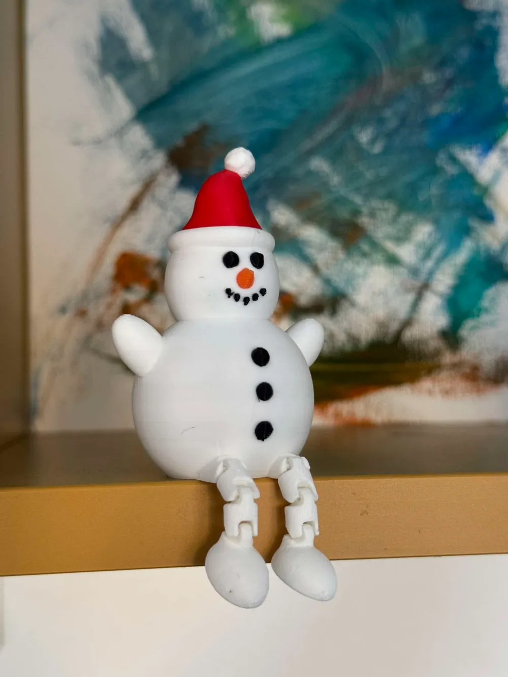 articulated Snowman with Christmas hat - Free 3D Print Model - MakerWorld