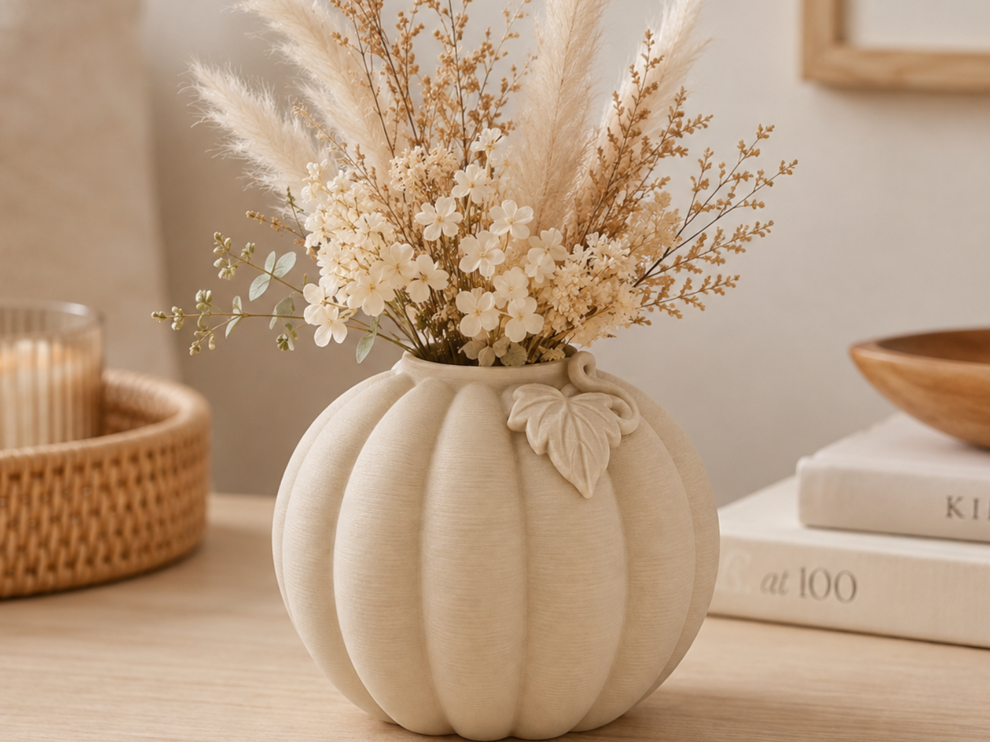 Pumpkin Vase Autumn Floral Decor Modern Decoration - 1