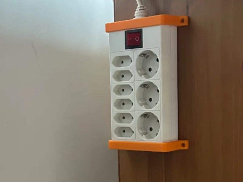 Wall mount bracket for double-row power strip