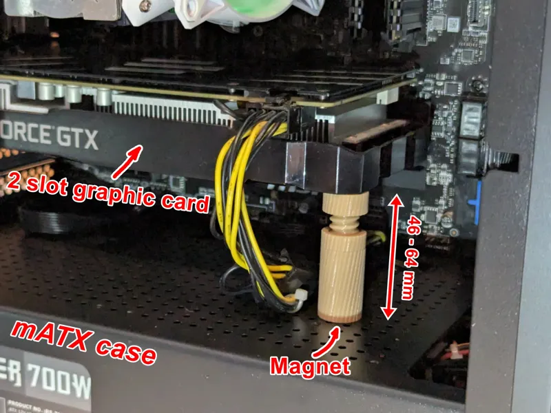 GPU support - with magnetic base for mATX case