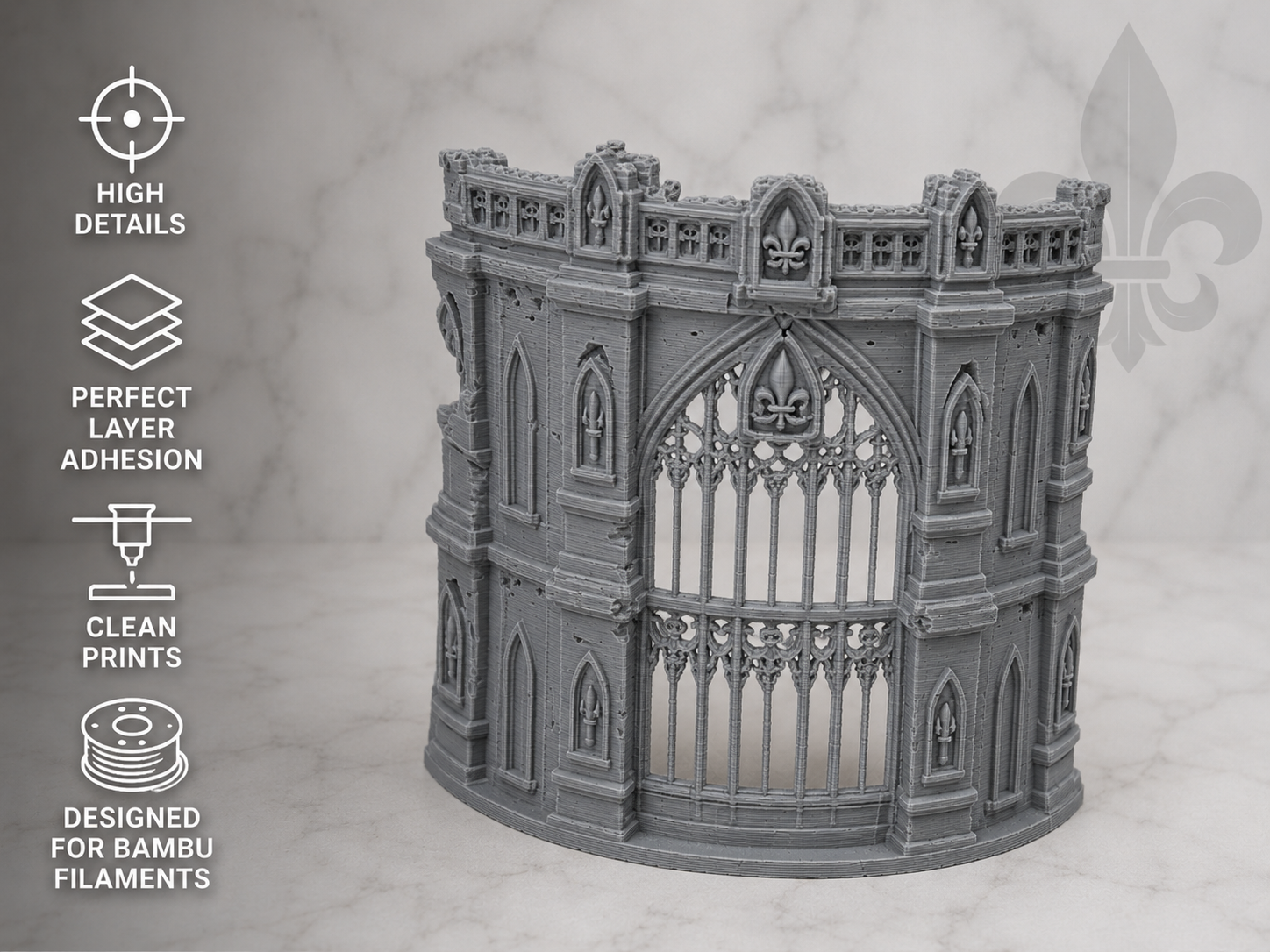 Sororitas Gothic Cathedral Wall - Tabletop Terrain