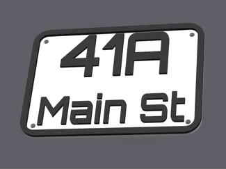 Custom House Number Plate