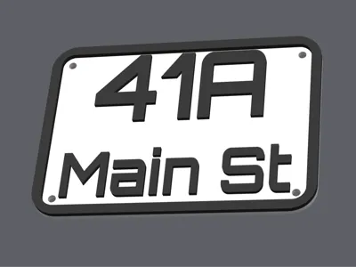 Custom House Number Plate