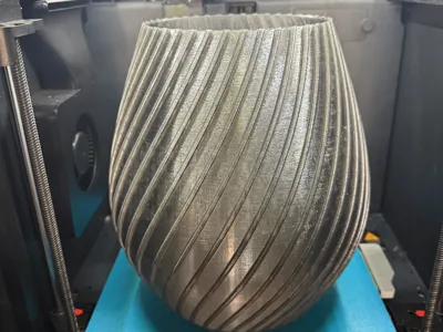 Large ribbed vase
