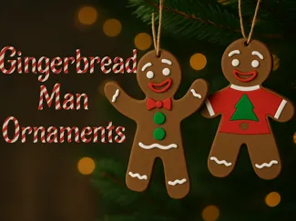 3D Printed Gingerbread Man Ornament Set