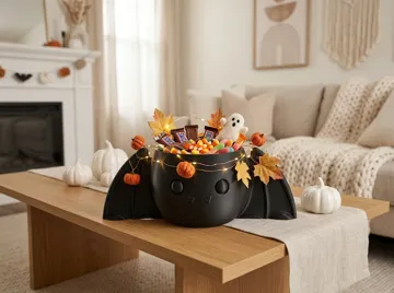 Letrero o emblema decorativo: Cute Bat Candy Bowl – Halloween Decor — vista de referencia 5