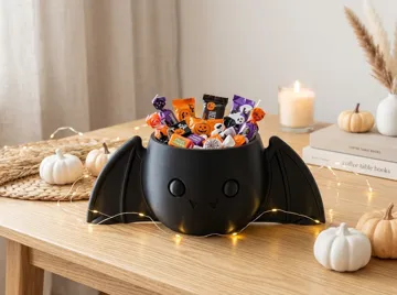 Letrero o emblema decorativo: Cute Bat Candy Bowl – Halloween Decor — vista de referencia 3