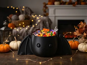 Letrero o emblema decorativo: Cute Bat Candy Bowl – Halloween Decor — vista de referencia 4