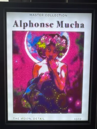Alphonse Mucha "The Moon" color lithophane