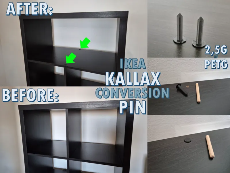 IKEA Kallax conversion pin - center plate removal