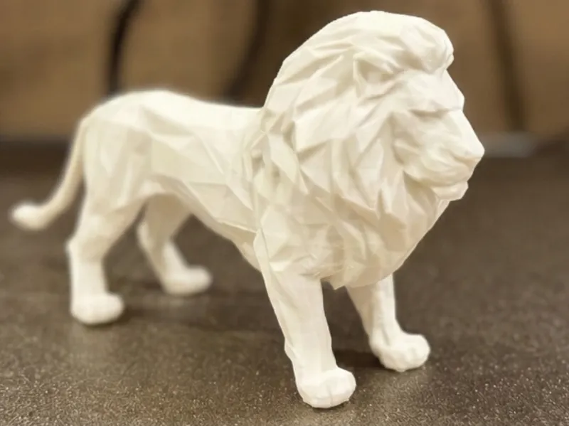 The Geometric Lion Sculpture