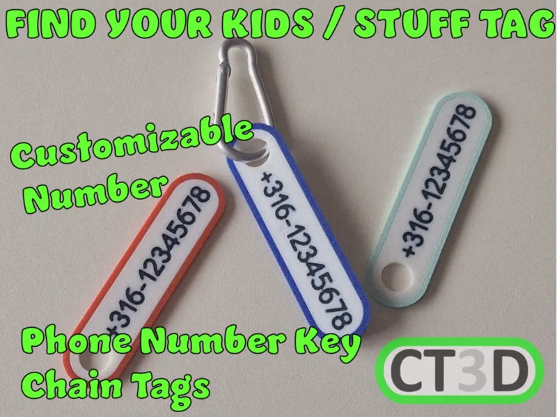 Phone Number Retrieval Tag Key Chain
