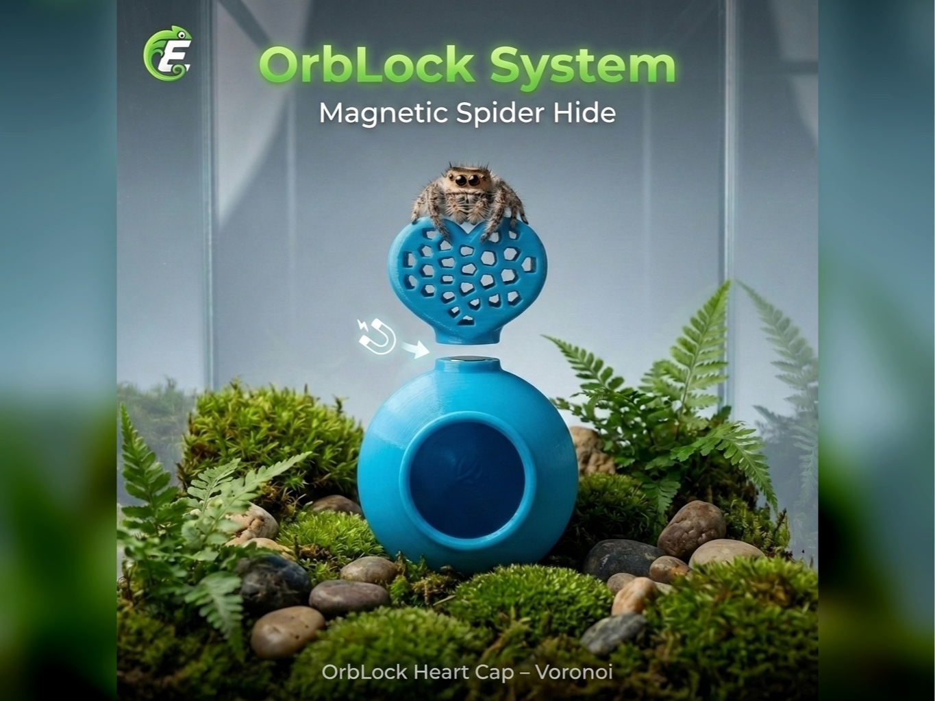 OrbLock Heart Cap – Voronoi