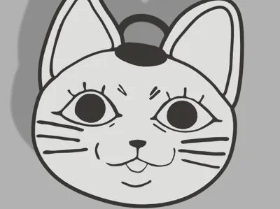 DanDaDan Cat keychain v2