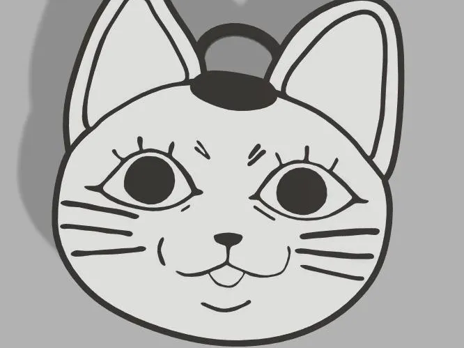 DanDaDan Cat keychain v2