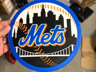 Mets Alternate Black and Orange Logo Lightbox