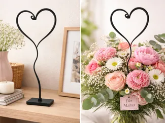 Herz Deko für Blumen & Standfuß Muttertag