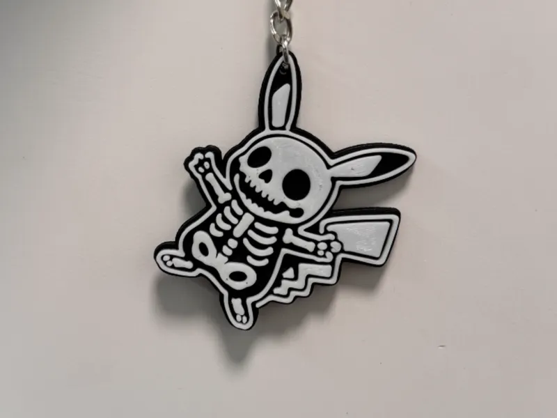 Halloween Pikachu skeleton Keychain No need AMS