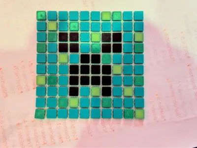 Minecraft Creeper coaster on tulle fabric