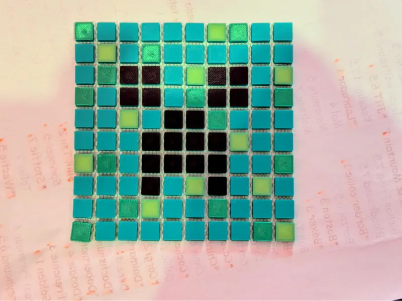 Minecraft Creeper coaster on tulle fabric