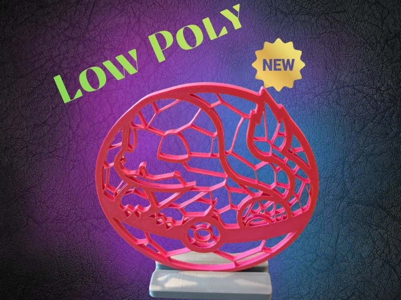 Geometric Low Poly Glumanda mit Display Base