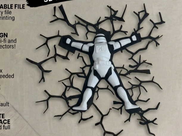 Stormtrooper crashed sticker magnet wall decor 