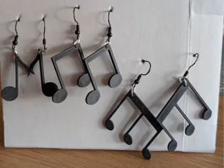 Music Note Earring Trio: Fine Detail Jewelry