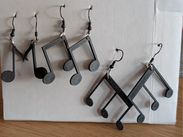 Music Note Earring Trio: Fine Detail Jewelry
