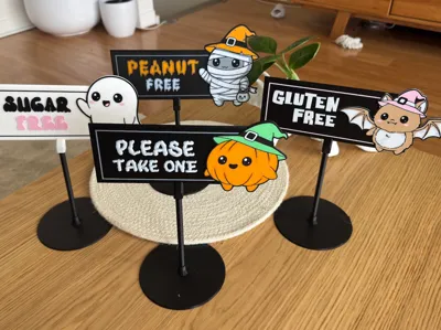 Cute Halloween Candy Bowl Signs
